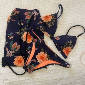 TRIANGL- "Delilah" Neoprene Bikini Set + Bag top- small++, bottom- large
